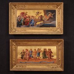 Splendid 19th century panel painting Apollo dancing with the Muses - 3920482