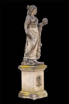 Splendid Italian Carved Large Stone Garden Sculpture Urania Symbol of Astronomy - 1501771