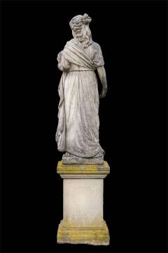 Splendid Italian Carved Large Stone Garden Sculpture Urania Symbol of Astronomy - 1501778