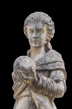 Splendid Italian Carved Large Stone Garden Sculpture Urania Symbol of Astronomy - 1501780