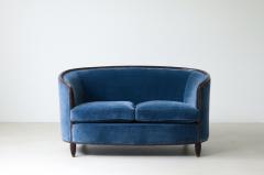 Splendid two seater curved sofa with velvet upholstery  - 3226152