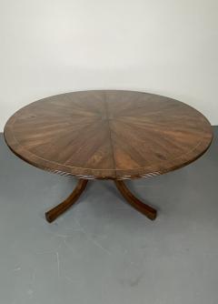 Split C Leg Rustic Dining Table Two Large Leaves Brass Inlays - 2951524