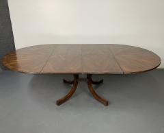Split C Leg Rustic Dining Table Two Large Leaves Brass Inlays - 2951527