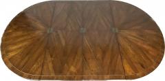 Split C Leg Rustic Dining Table Two Large Leaves Brass Inlays - 2951528