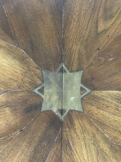 Split C Leg Rustic Dining Table Two Large Leaves Brass Inlays - 2951532