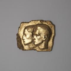 Spring Wall Relief by W in Aaltonen Gilded Plaster Finland 1951 - 4600223