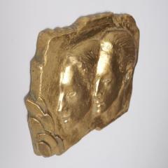 Spring Wall Relief by W in Aaltonen Gilded Plaster Finland 1951 - 4600225