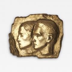 Spring Wall Relief by W in Aaltonen Gilded Plaster Finland 1951 - 4602274