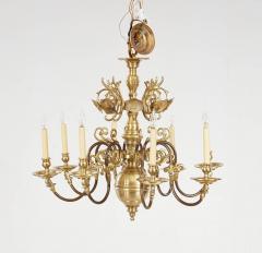 Spun Brass Eight Arm Two Tone Reflector Chandelier - 3699536