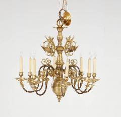 Spun Brass Eight Arm Two Tone Reflector Chandelier - 3699537