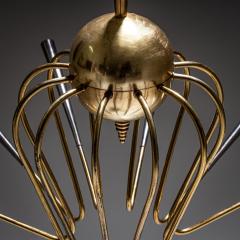 Sputnik Brass Chandelier Italy Mid 20th Century - 4533887