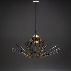 Sputnik Brass Chandelier Italy Mid 20th Century - 4533889