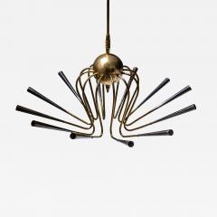 Sputnik Brass Chandelier Italy Mid 20th Century - 4534052