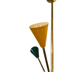 Sputnik Chandelier Coloured Brass Spotlights 1970s - 4004495