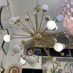 Sputnik Chandelier White Balls and Crystal - 3981210