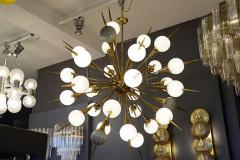 Sputnik Chandelier with Gray Murano Glass Globes - 4719281