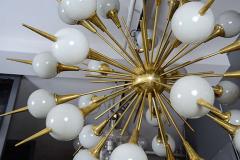 Sputnik Chandelier with Gray Murano Glass Globes - 4719283