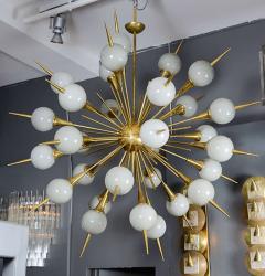 Sputnik Chandelier with Gray Murano Glass Globes - 4719286