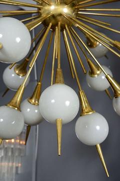 Sputnik Chandelier with Gray Murano Glass Globes - 4719287