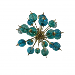 Sputnik Murano Bubbles Turquoise Chandelier - 3981245