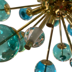 Sputnik Murano Bubbles Turquoise Chandelier - 3981269