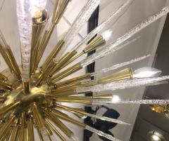 Sputnik chandelier in polished brass and glass Italy 1980 - 1849892