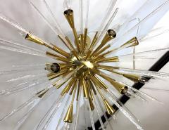 Sputnik chandelier in polished brass and glass Italy 1980 - 1849897