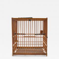 Square Bamboo Birdcage with Scroll Charm - 4173738