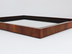 Square Biedermeier Antique 19th Century Walnut Wall Mirror Vienna 1850s - 4641842