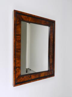 Square Biedermeier Antique 19th Century Walnut Wall Mirror Vienna 1850s - 4641845
