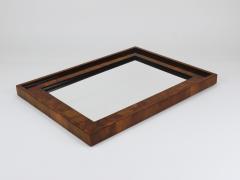 Square Biedermeier Antique 19th Century Walnut Wall Mirror Vienna 1850s - 4641866