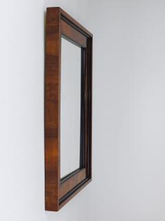 Square Biedermeier Antique 19th Century Walnut Wall Mirror Vienna 1850s - 4641884