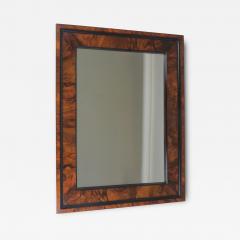 Square Biedermeier Antique 19th Century Walnut Wall Mirror Vienna 1850s - 4642457