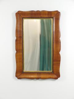 Square Biedermeier Carved Scalloped Cherry Gilt Wood Wall Mirror Vienna 1850s - 4588871