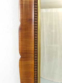Square Biedermeier Carved Scalloped Cherry Gilt Wood Wall Mirror Vienna 1850s - 4588874