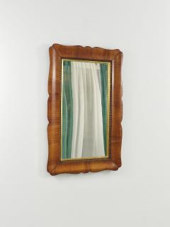 Square Biedermeier Carved Scalloped Cherry Gilt Wood Wall Mirror Vienna 1850s - 4588878