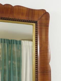 Square Biedermeier Carved Scalloped Cherry Gilt Wood Wall Mirror Vienna 1850s - 4588879