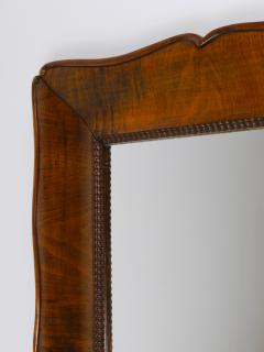 Square Biedermeier Carved Scalloped Walnut Wall Mirror Vienna ca 1850 - 4298741
