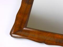 Square Biedermeier Carved Scalloped Walnut Wall Mirror Vienna ca 1850 - 4298743