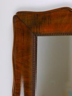 Square Biedermeier Carved Scalloped Walnut Wall Mirror Vienna ca 1850 - 4298763