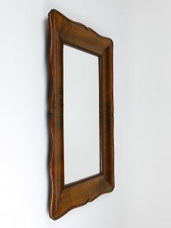 Square Biedermeier Carved Scalloped Walnut Wall Mirror Vienna ca 1850 - 4298775