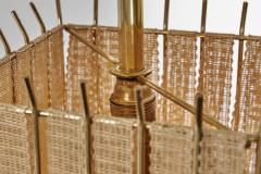 Square Brass and Lace Hanging Lamp Sweden 1960s - 4617796