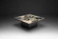 Square Coffee Table with Stone Top Norway ca 1960s - 4685081