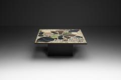 Square Coffee Table with Stone Top Norway ca 1960s - 4685175