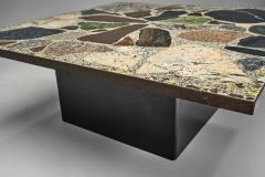 Square Coffee Table with Stone Top Norway ca 1960s - 4685183