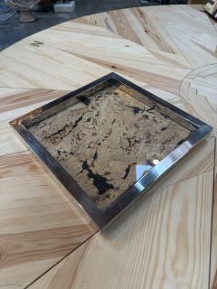 Square Cork and Metal Serving Tray - 4822987