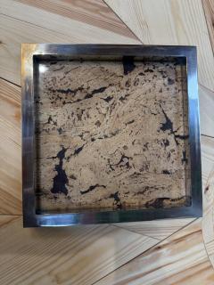 Square Cork and Metal Serving Tray - 4822990