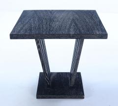 Square French dark cerused oak occasional table with interesting base c 1945 - 3403787
