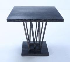 Square French dark cerused oak occasional table with interesting base c 1945 - 3403788