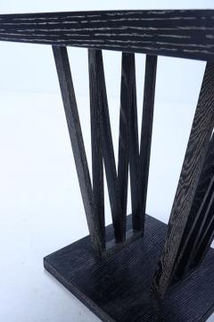 Square French dark cerused oak occasional table with interesting base c 1945 - 3403789